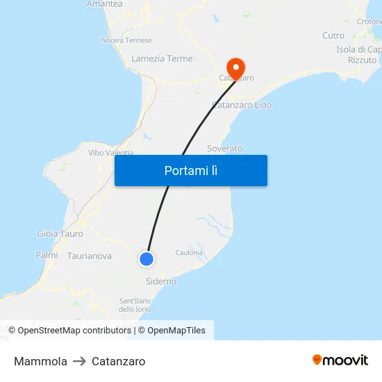 Mammola to Catanzaro map