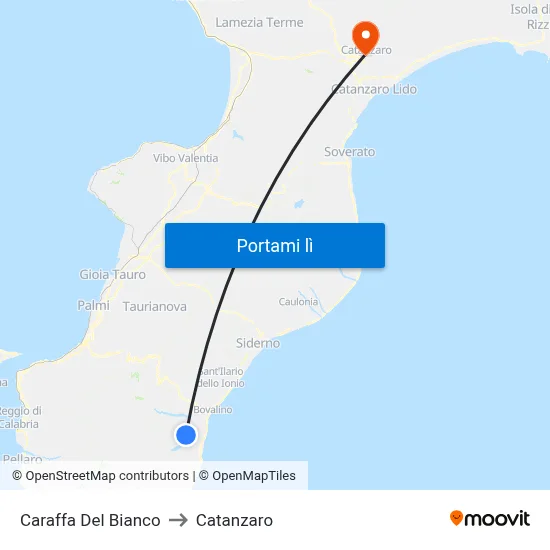 Caraffa Del Bianco to Catanzaro map