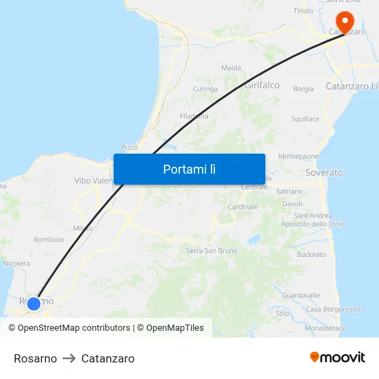 Rosarno to Catanzaro map