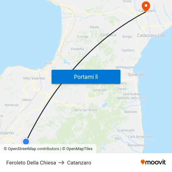 Feroleto Della Chiesa to Catanzaro map