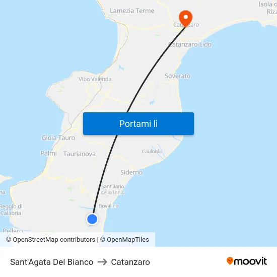 Sant'Agata Del Bianco to Catanzaro map