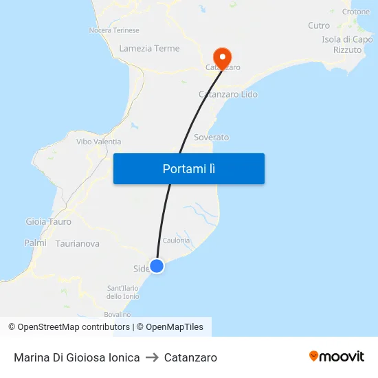 Marina Di Gioiosa Ionica to Catanzaro map