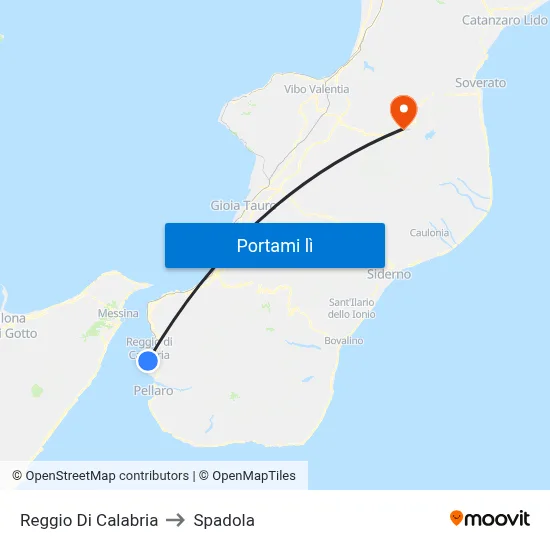 Reggio Di Calabria to Spadola map