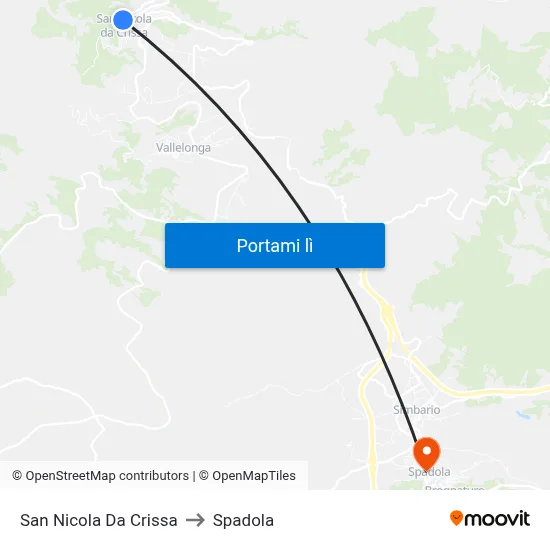 San Nicola Da Crissa to Spadola map