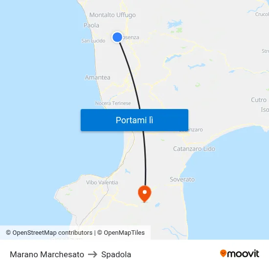 Marano Marchesato to Spadola map