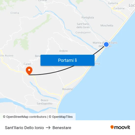 Sant'Ilario Dello Ionio to Benestare map