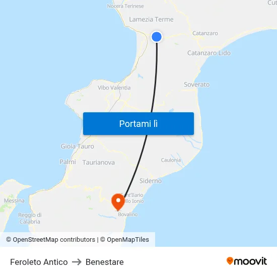 Feroleto Antico to Benestare map