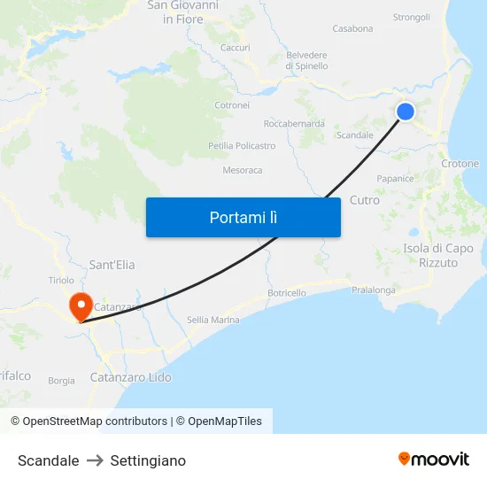 Scandale to Settingiano map