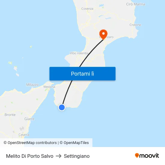 Melito Di Porto Salvo to Settingiano map