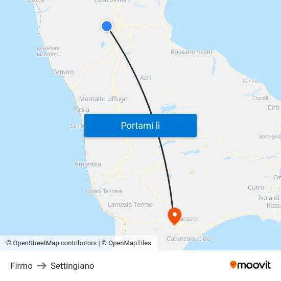 Firmo to Settingiano map
