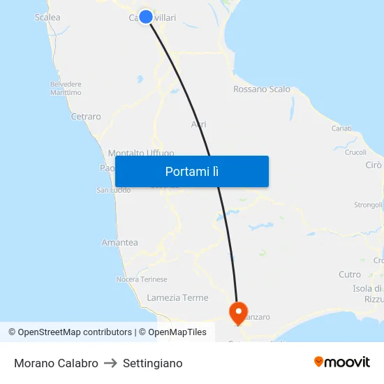 Morano Calabro to Settingiano map