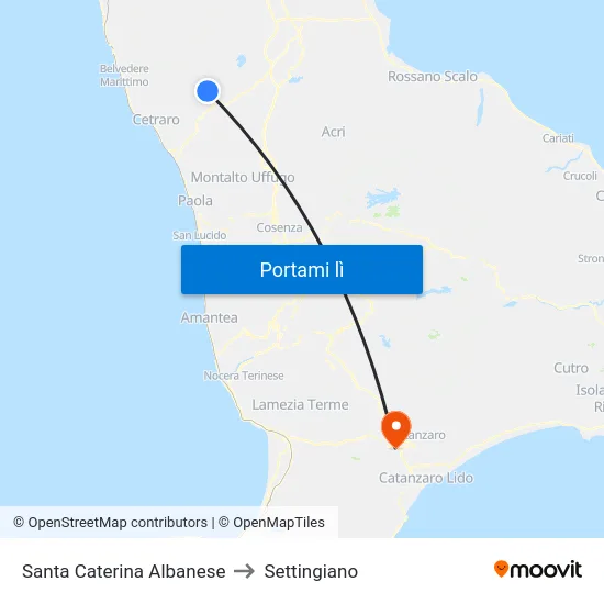 Santa Caterina Albanese to Settingiano map