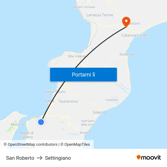 San Roberto to Settingiano map