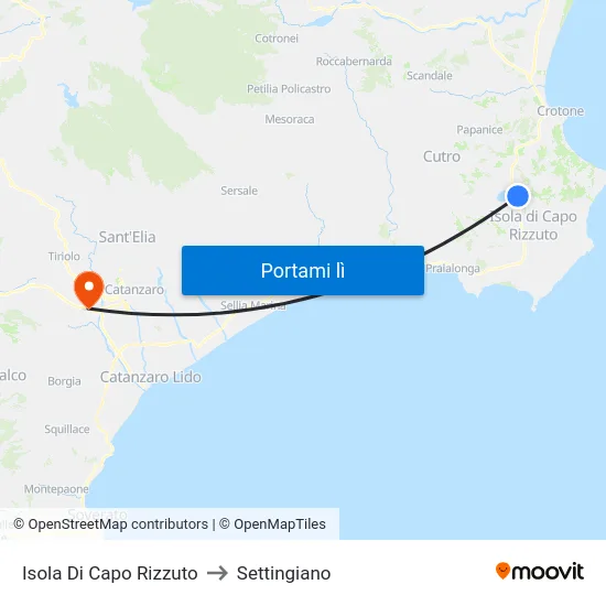 Isola Di Capo Rizzuto to Settingiano map