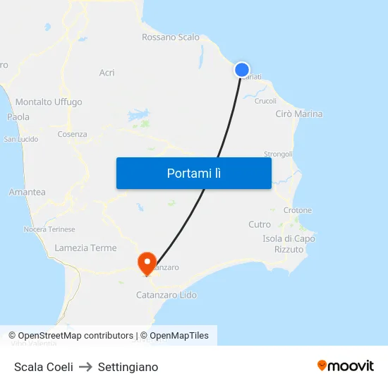Scala Coeli to Settingiano map