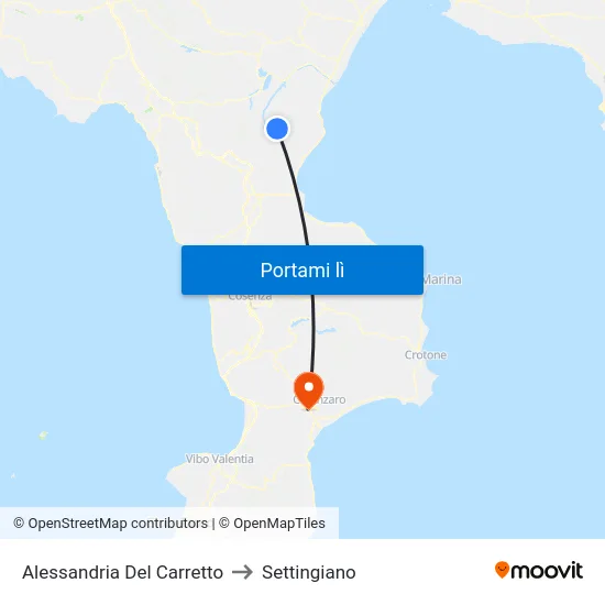 Alessandria Del Carretto to Settingiano map