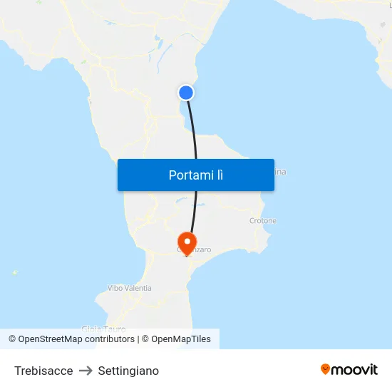 Trebisacce to Settingiano map