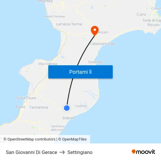 San Giovanni Di Gerace to Settingiano map