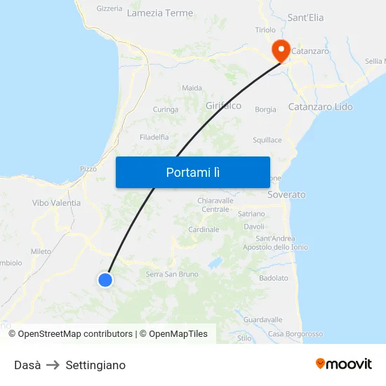 Dasà to Settingiano map