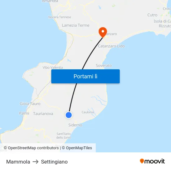 Mammola to Settingiano map