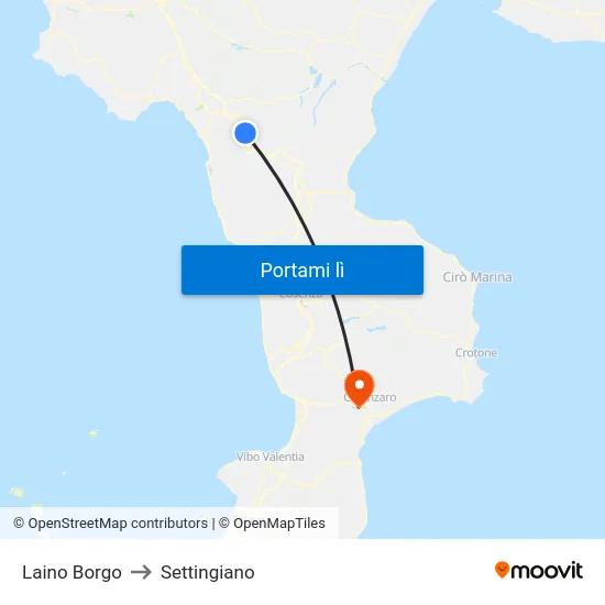 Laino Borgo to Settingiano map