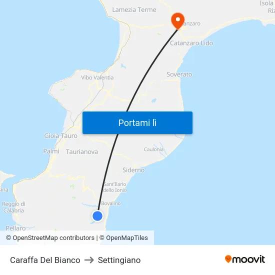 Caraffa Del Bianco to Settingiano map