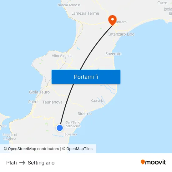Platì to Settingiano map