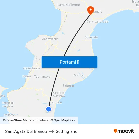Sant'Agata Del Bianco to Settingiano map