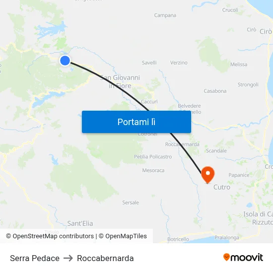 Serra Pedace to Roccabernarda map