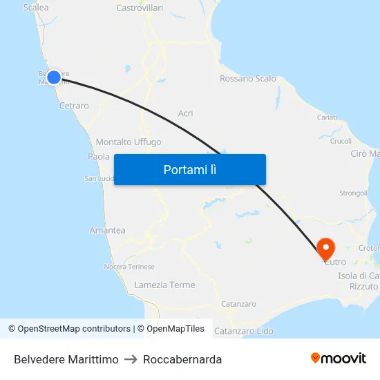 Belvedere Marittimo to Roccabernarda map