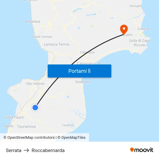 Serrata to Roccabernarda map