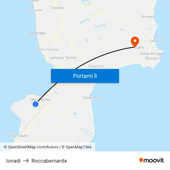 Ionadi to Roccabernarda map