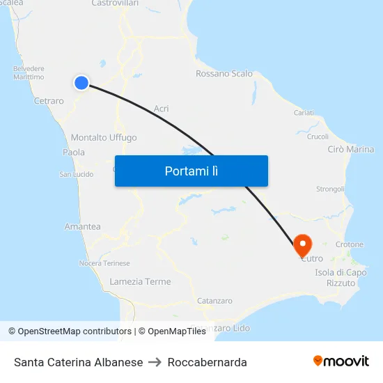 Santa Caterina Albanese to Roccabernarda map