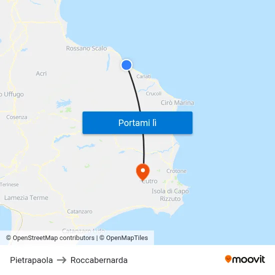Pietrapaola to Roccabernarda map