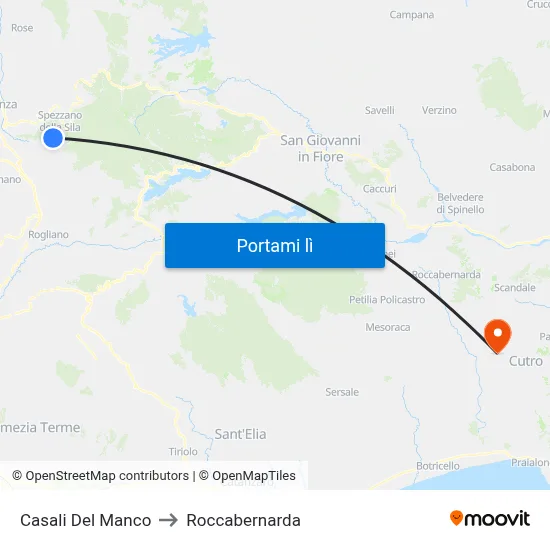 Casali Del Manco to Roccabernarda map