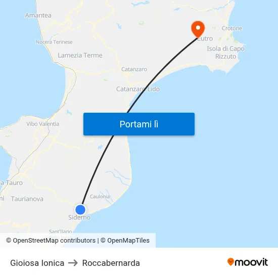 Gioiosa Ionica to Roccabernarda map