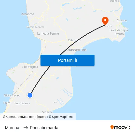 Maropati to Roccabernarda map