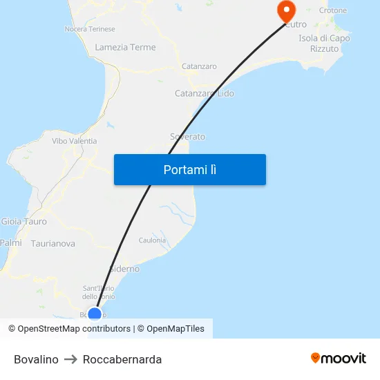 Bovalino to Roccabernarda map