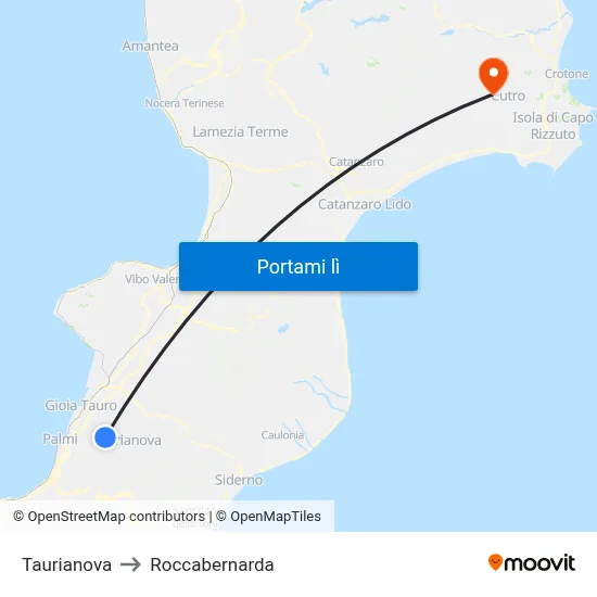 Taurianova to Roccabernarda map