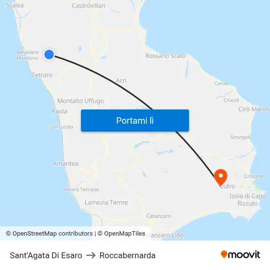 Sant'Agata Di Esaro to Roccabernarda map