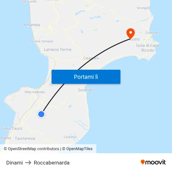 Dinami to Roccabernarda map