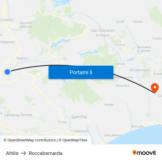 Altilia to Roccabernarda map