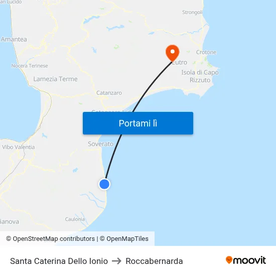 Santa Caterina Dello Ionio to Roccabernarda map