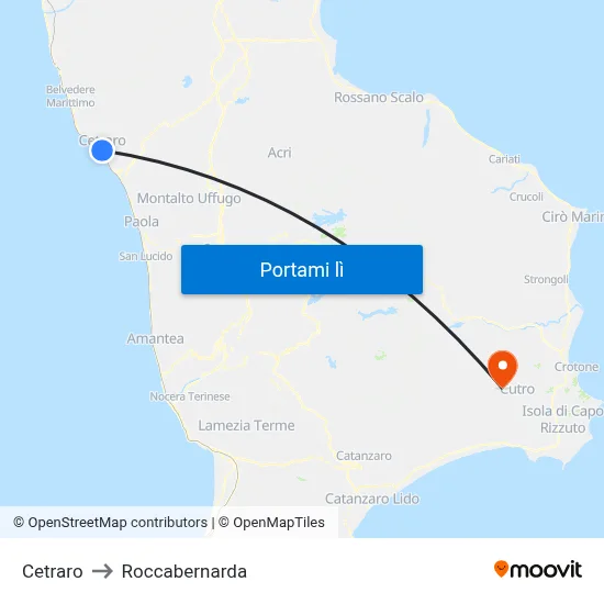 Cetraro to Roccabernarda map