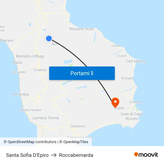 Santa Sofia D'Epiro to Roccabernarda map