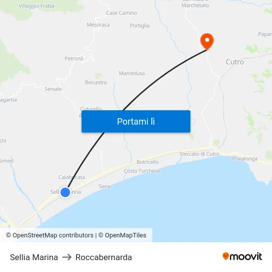 Sellia Marina to Roccabernarda map