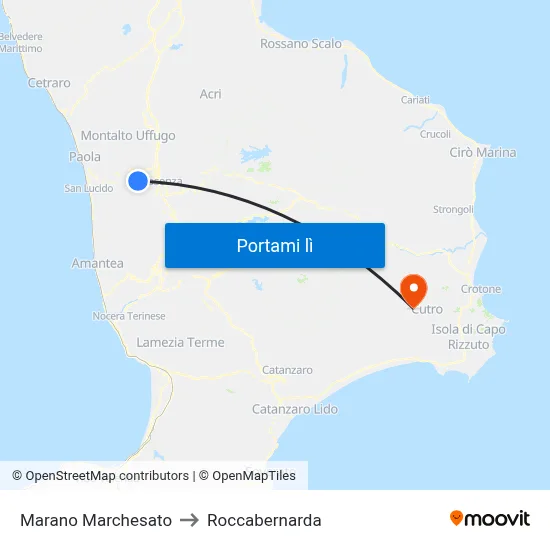 Marano Marchesato to Roccabernarda map
