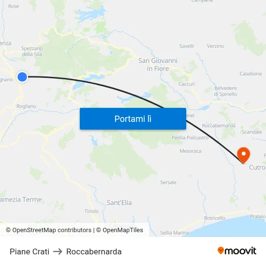 Piane Crati to Roccabernarda map