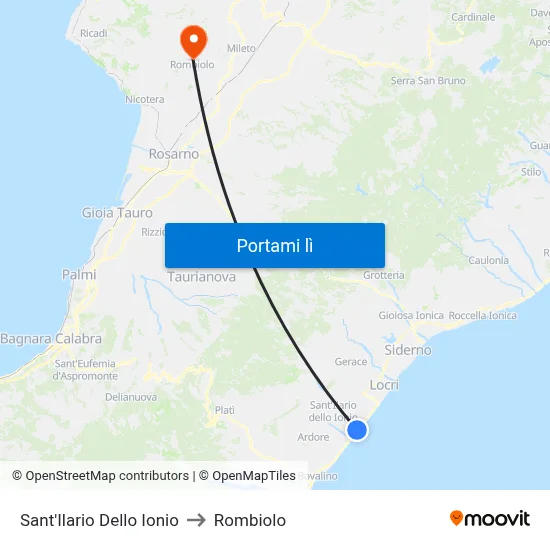 Sant'Ilario Dello Ionio to Rombiolo map