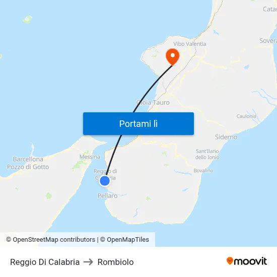 Reggio Di Calabria to Rombiolo map